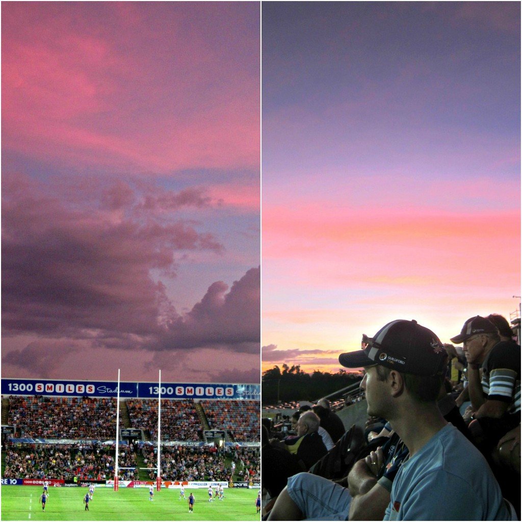 Cowboys NRL Team at Sunset 1300 Smiles Stadium at Townsville