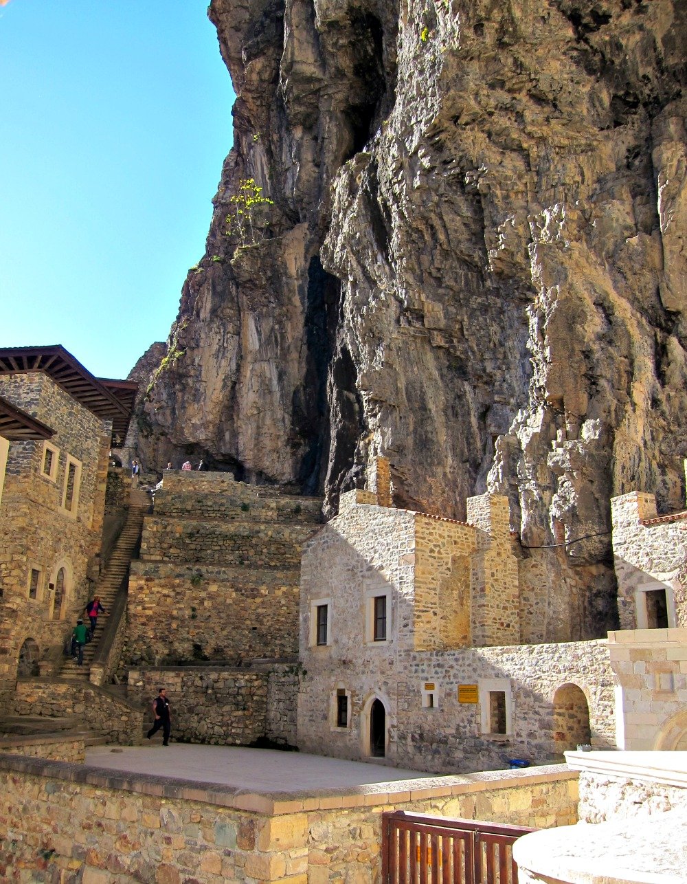 Inside the cluster of Sumela Monastery.