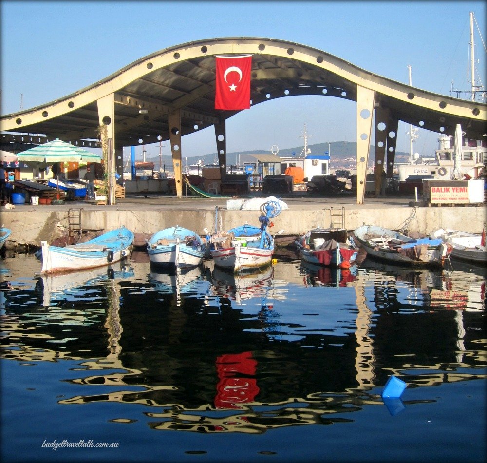 Ayvaylik boat reflection