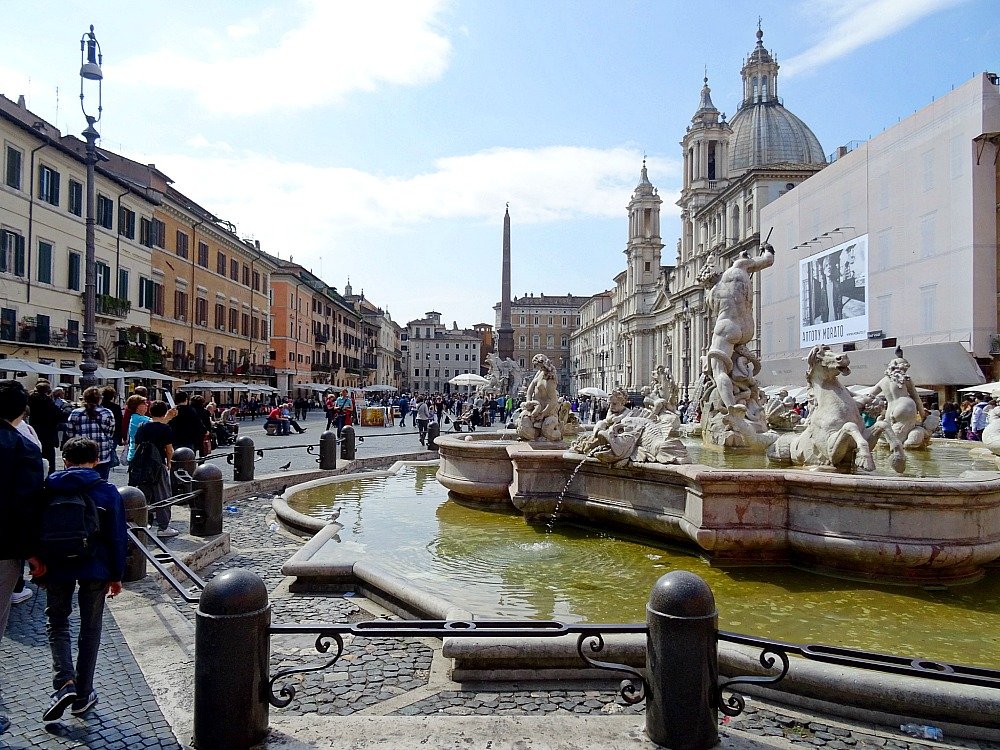 Piazza Navona Neptune Fountain of Rome