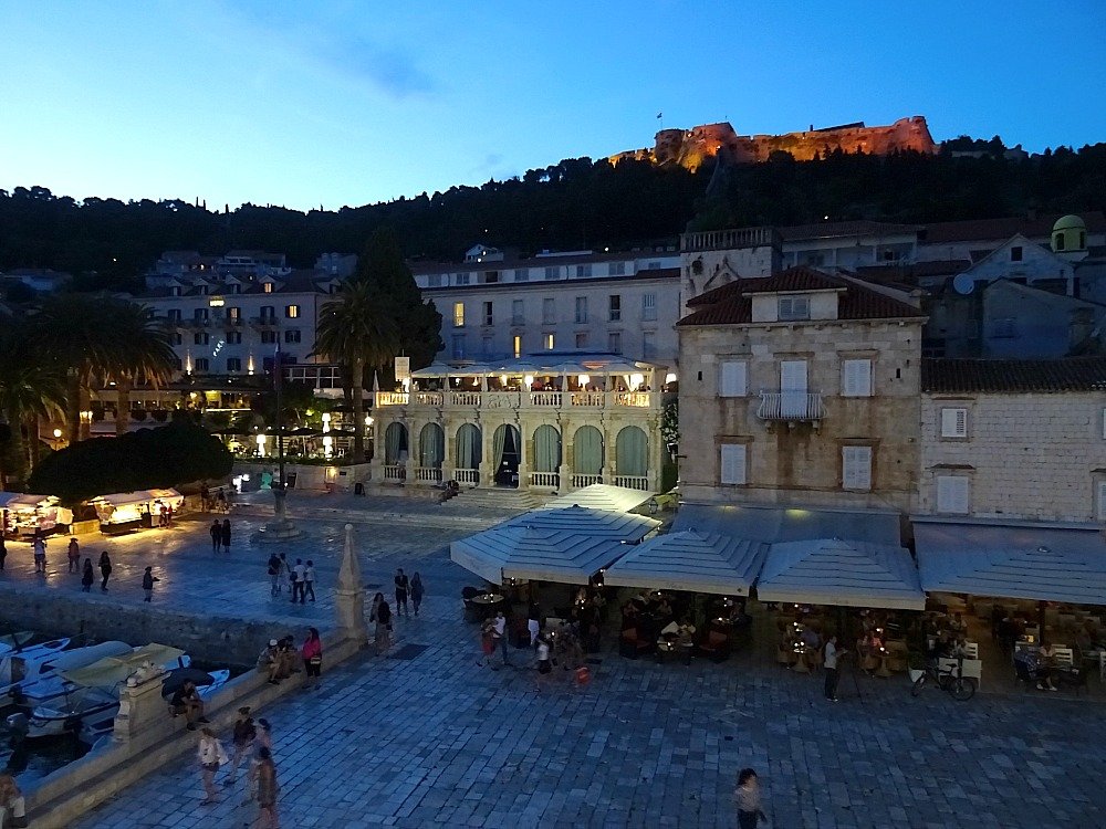 Hvar Loggia and Fortress at Night