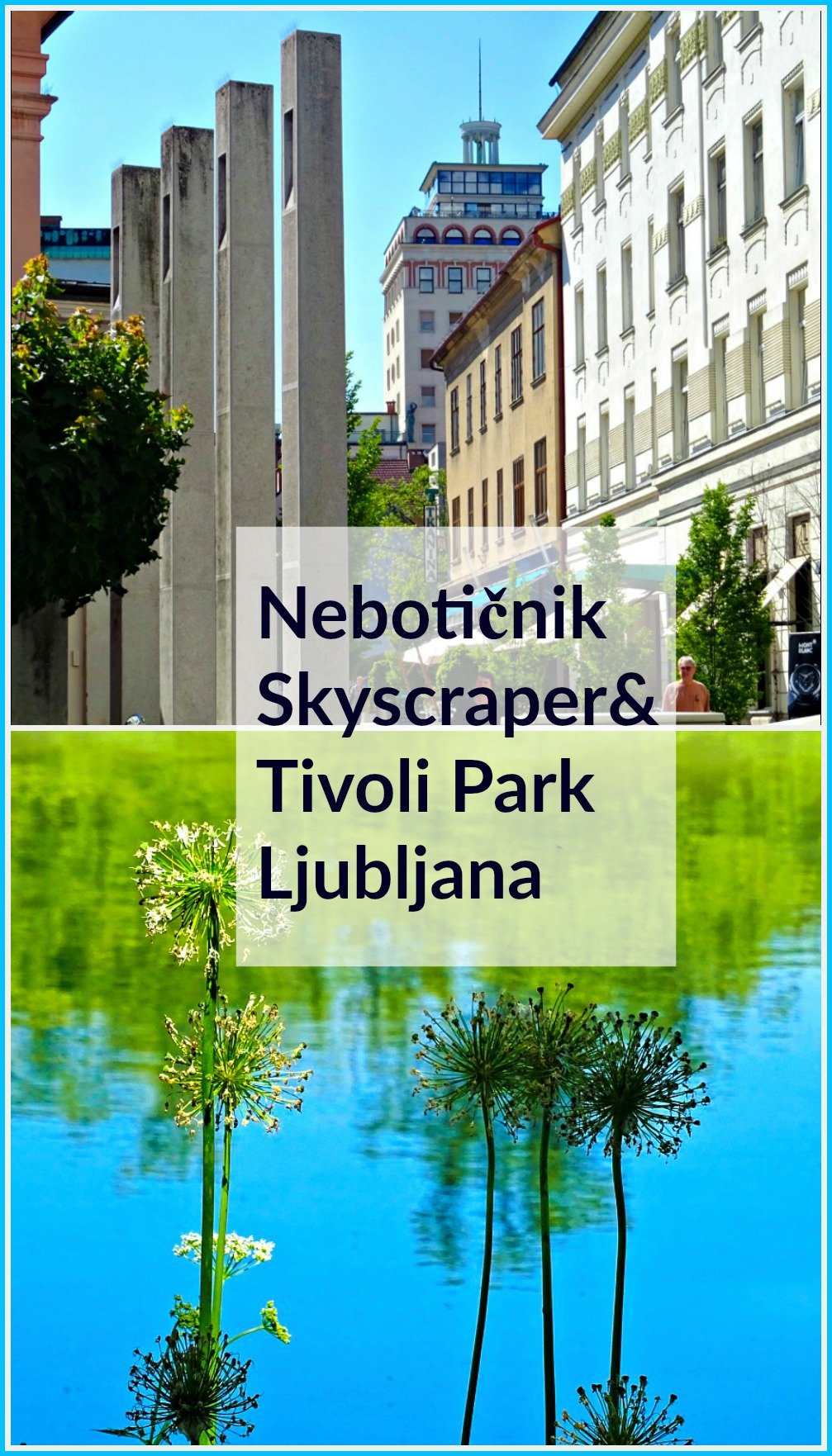 Nebotičnik skyscraper and a walk in the park in Ljubljana Slovenia