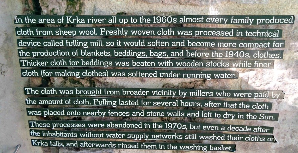 Woollen cloth making at Krka National Park Croatia