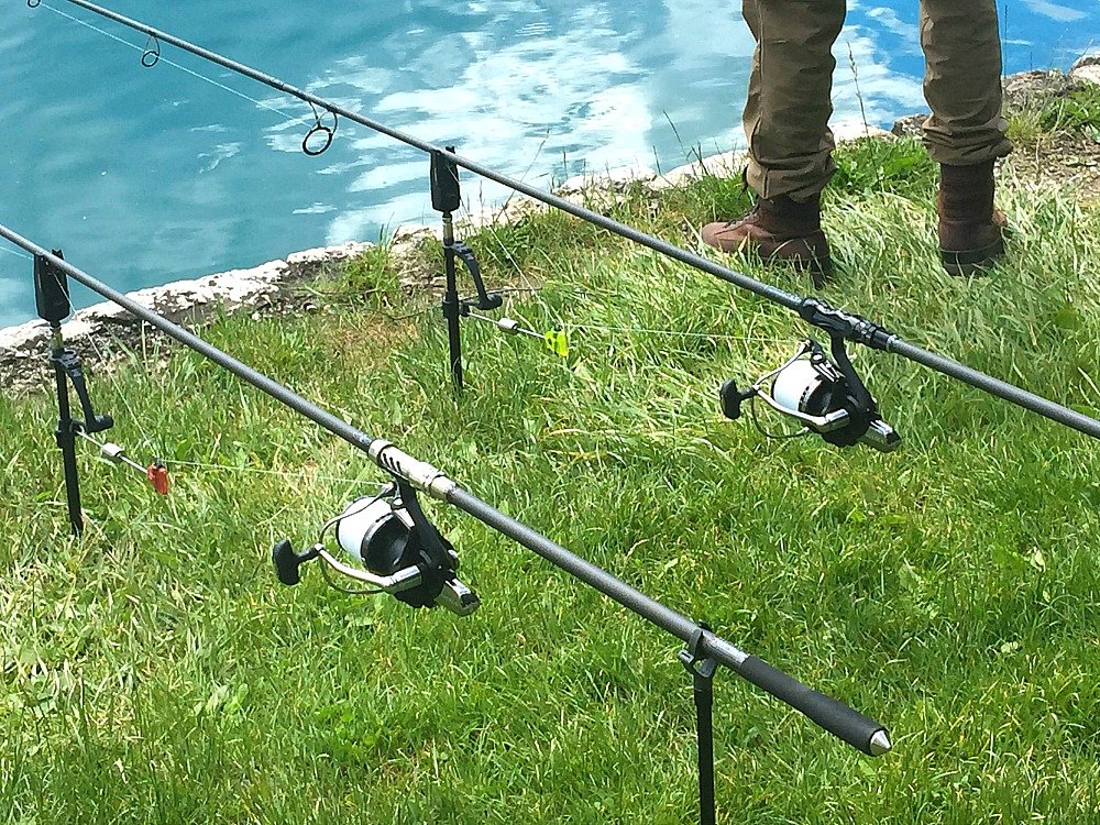 Lake Bled fishing rods up close