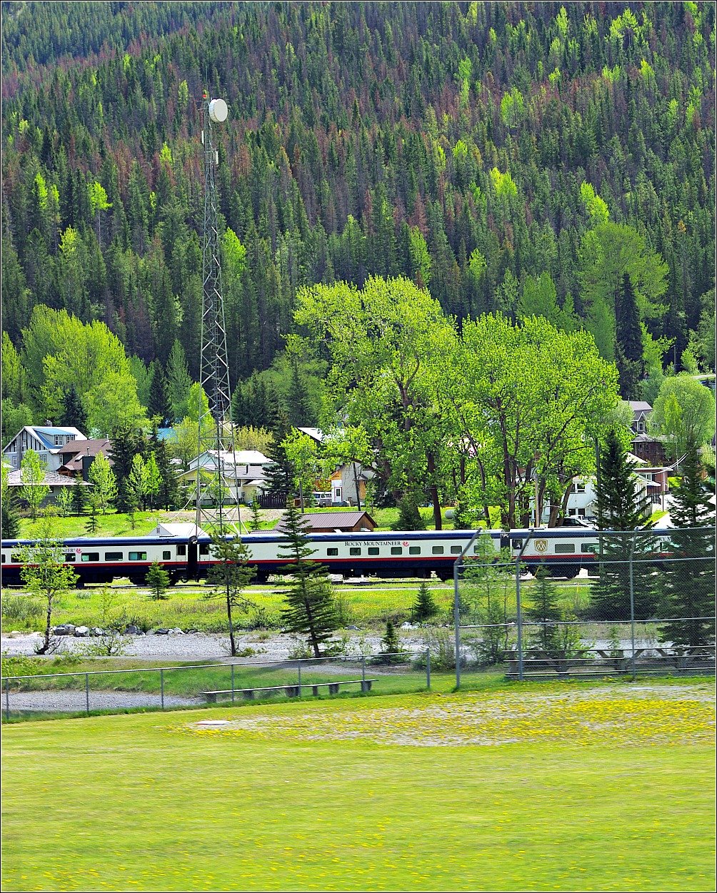 Train at the Town of Field near Emerald Lake Kicking Horse Pass