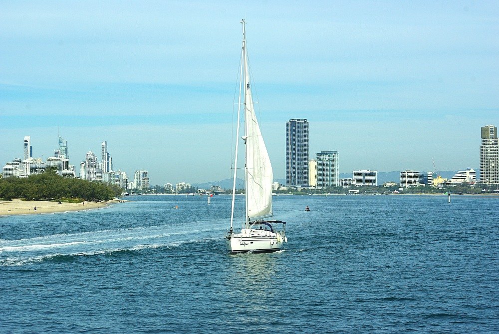 Sailboat on the broadwater Surfers Paradise