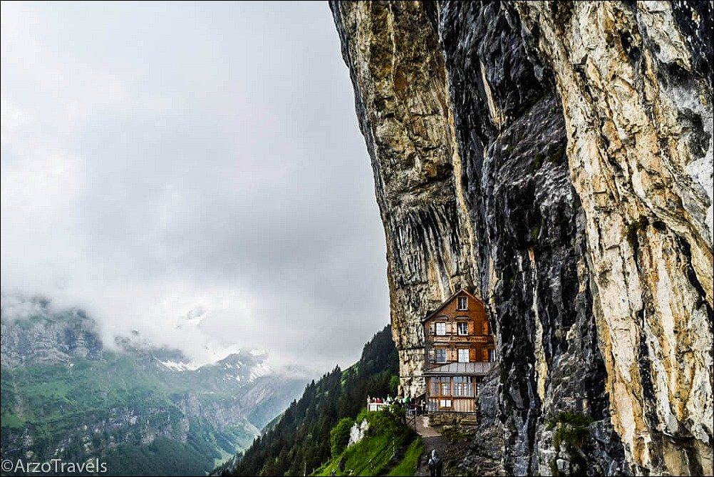 Hiking in Switzerland to a mountain guesthouse is on our Europe Bucket List