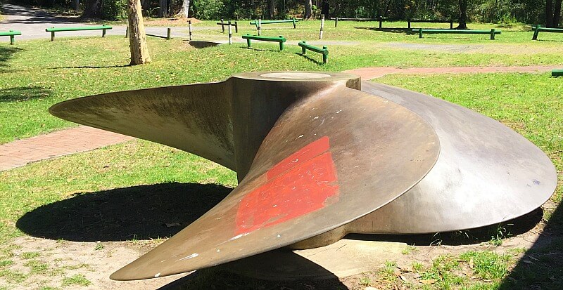 Propellor from HMAS Sydney at Jervis Bay in the grounds of the Jervis Bay Maritime Museum