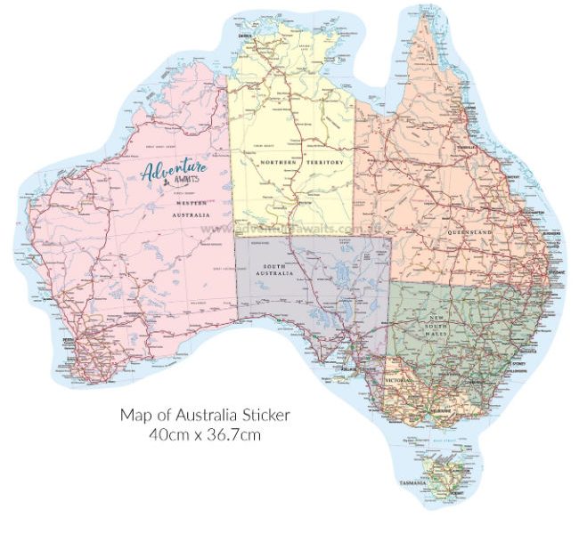 Australia Map Sticker Caravanning Gift Idea