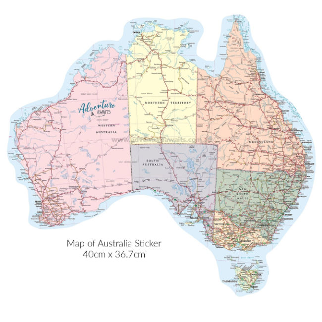 Australia Map Sticker Caravanning Gift Idea