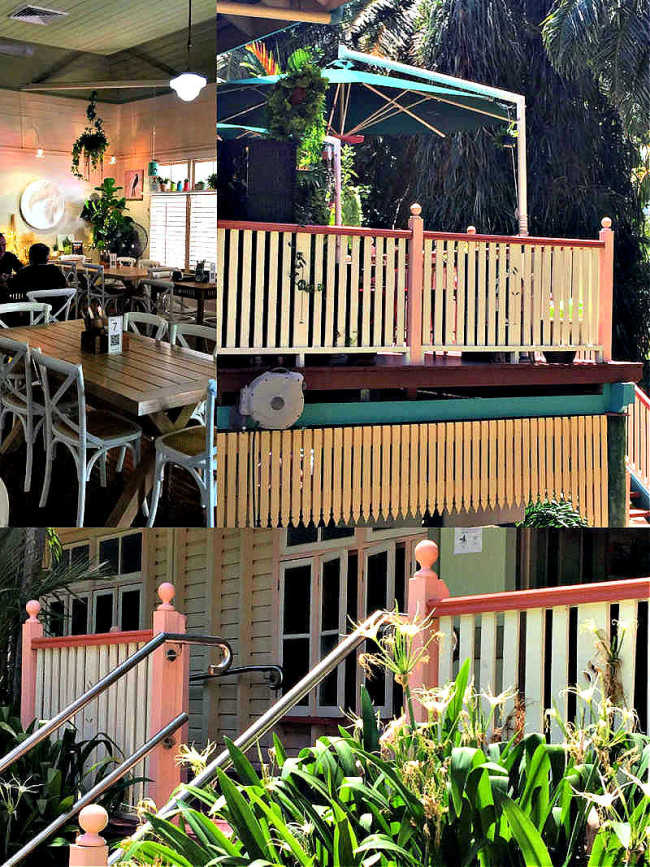 Collage of Tumbetin Lodge eating areas Townsville Palmetum