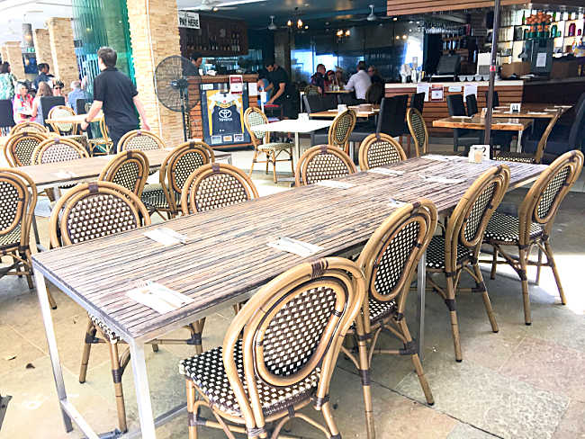 Watermark Townsville dog friendly tables